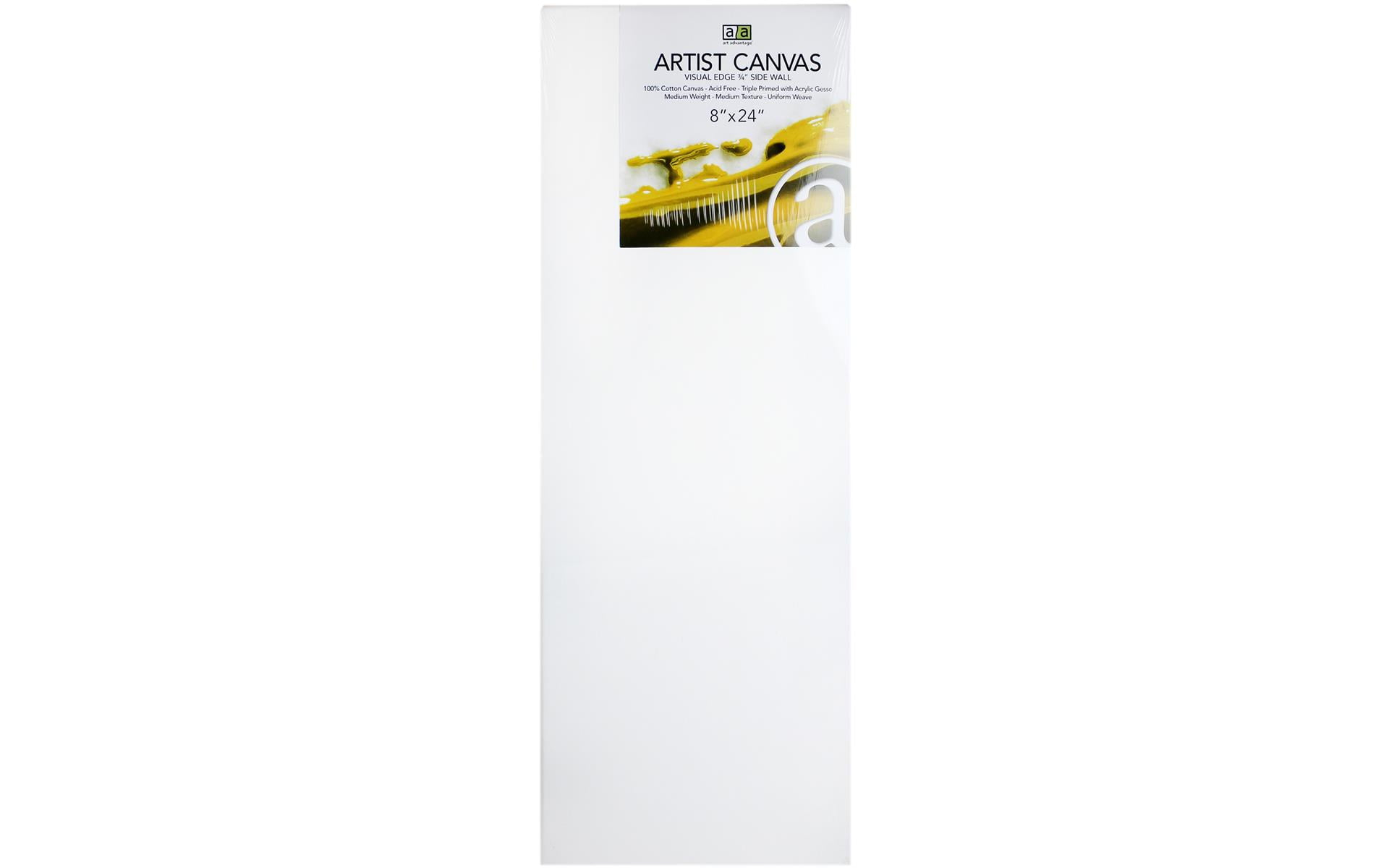 Art Advantage Artist Canvas Visual Edge 8x24, Stretched Canvas for Painting, Blank Canvas for Acrylics & Oils, Canvases for Artists, Professional Pre-Stretched Canvas