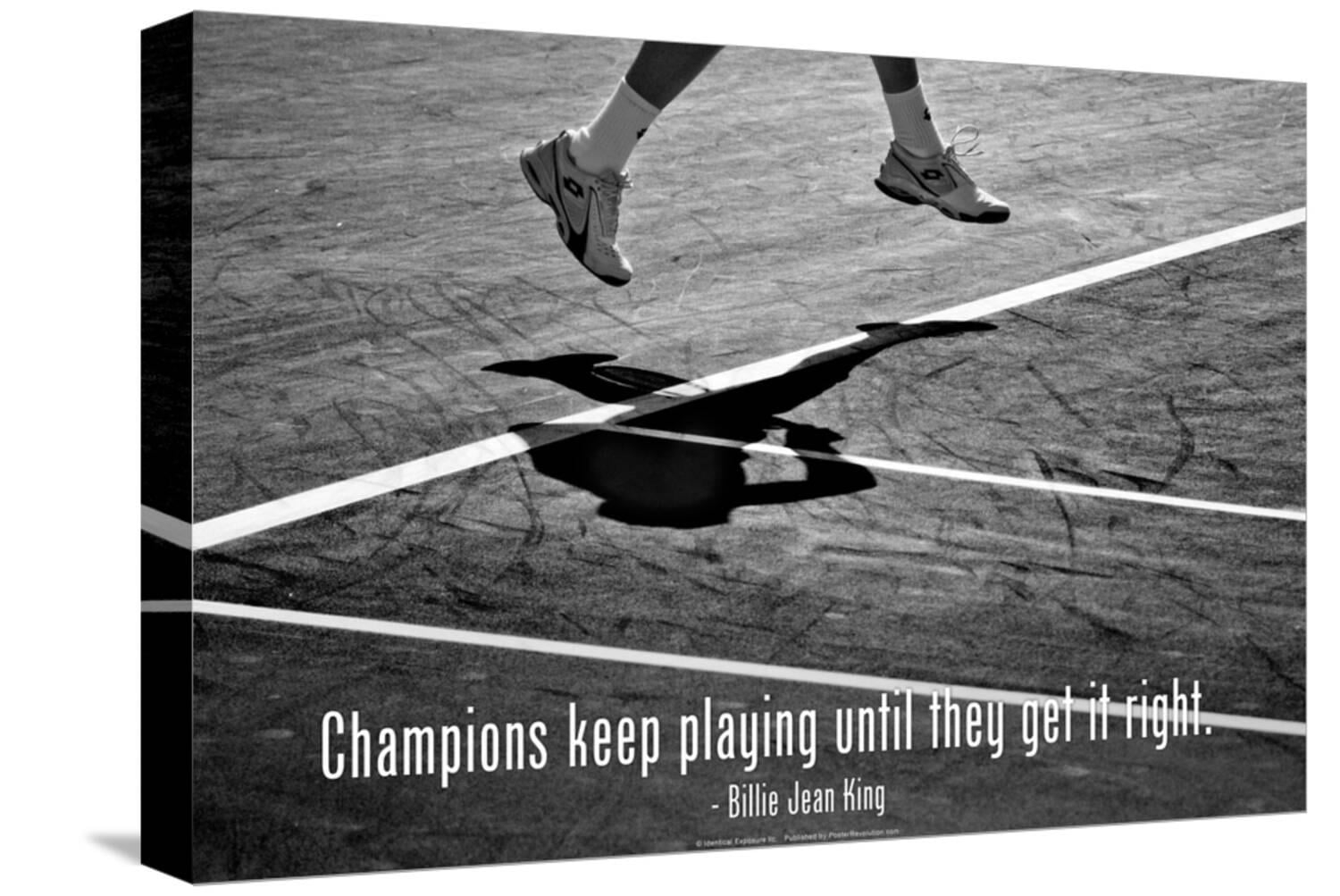 Art.com Billie Jean King Champions Quote Stretched Canvas Print Wall Art, 18" x 12"