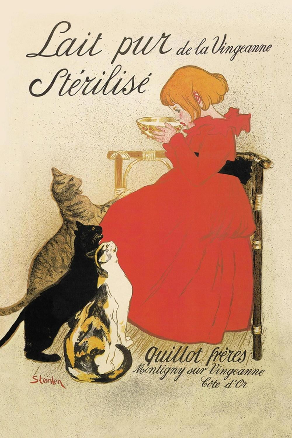 Art.com Lait Pur de la Vingeanne Sterilise Art Print by ThÃ©ophile Alexandre Steinlen, 12" x 18"
