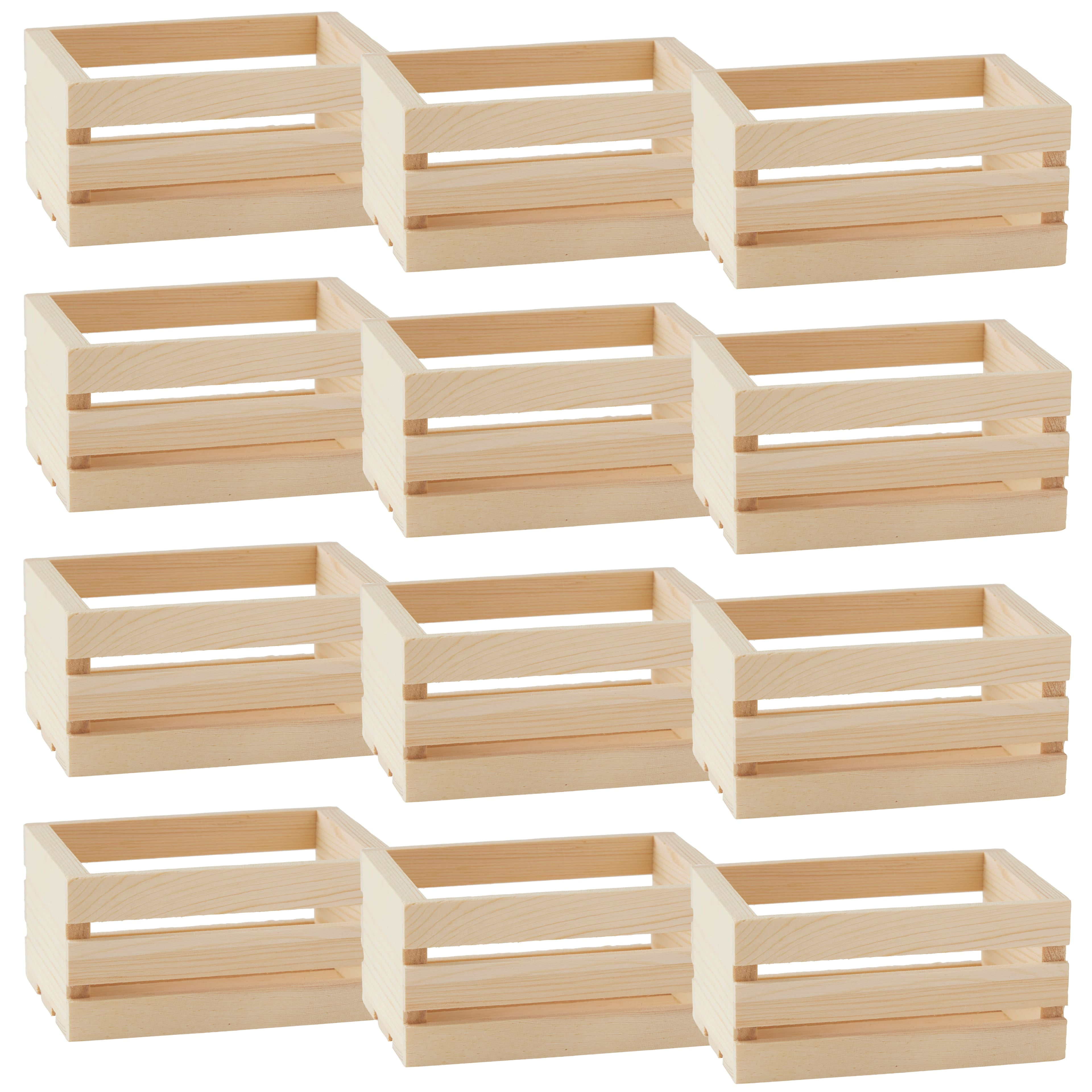 ArtMinds Wooden Crate for Storage Decorative Display Arts & Crafts\ Pinewood, 24 Pack