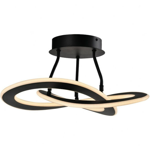 Artcraft Lighting Ac7078 Wave 18" Wide Led Semi-Flush Ceiling Fixture - Black