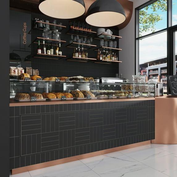 Arte 0.47 in. x 7.87 in. Matte Black Ceramic Pencil Tile Trims (0.3 sq. ft./case) (10-pack)