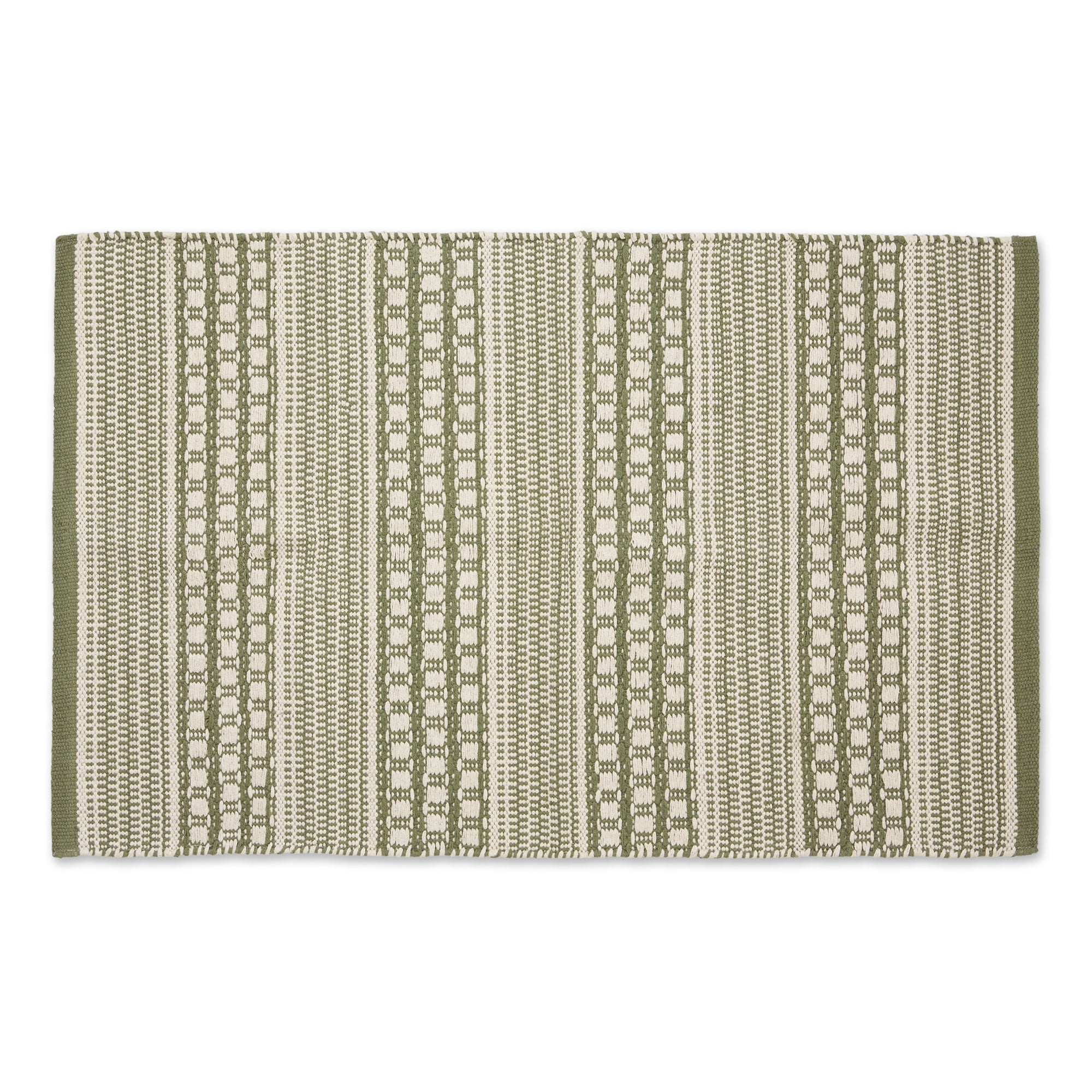 2 x 3 ft. Hand-Loomed Rug, Artichoke Green Dobby Stripe