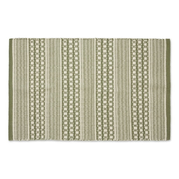 2 x 3 ft. Hand-Loomed Rug, Artichoke Green Dobby Stripe
