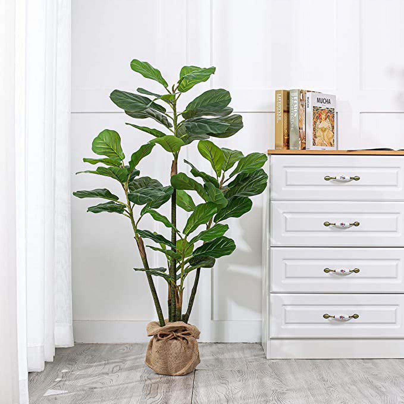 Artificial Fiddle Leaf Fig Plant in Planter (Set of 2)