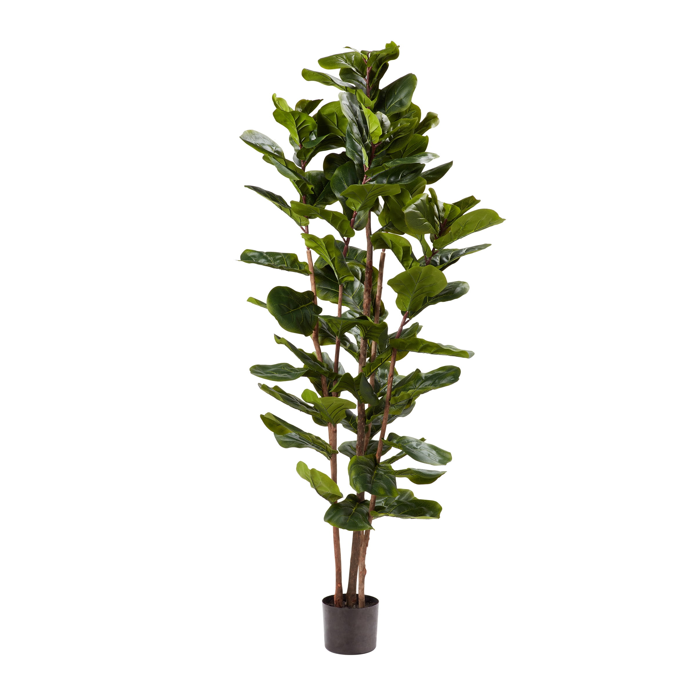 Artificial Fiddle Leaf Fig Tree-72"" Faux Plant in Pot with Natural Feel Leaves-Realistic