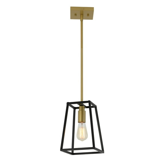 Artika Carter 1 Light Geometric Mini Pendant Light Fixture Black and Gold