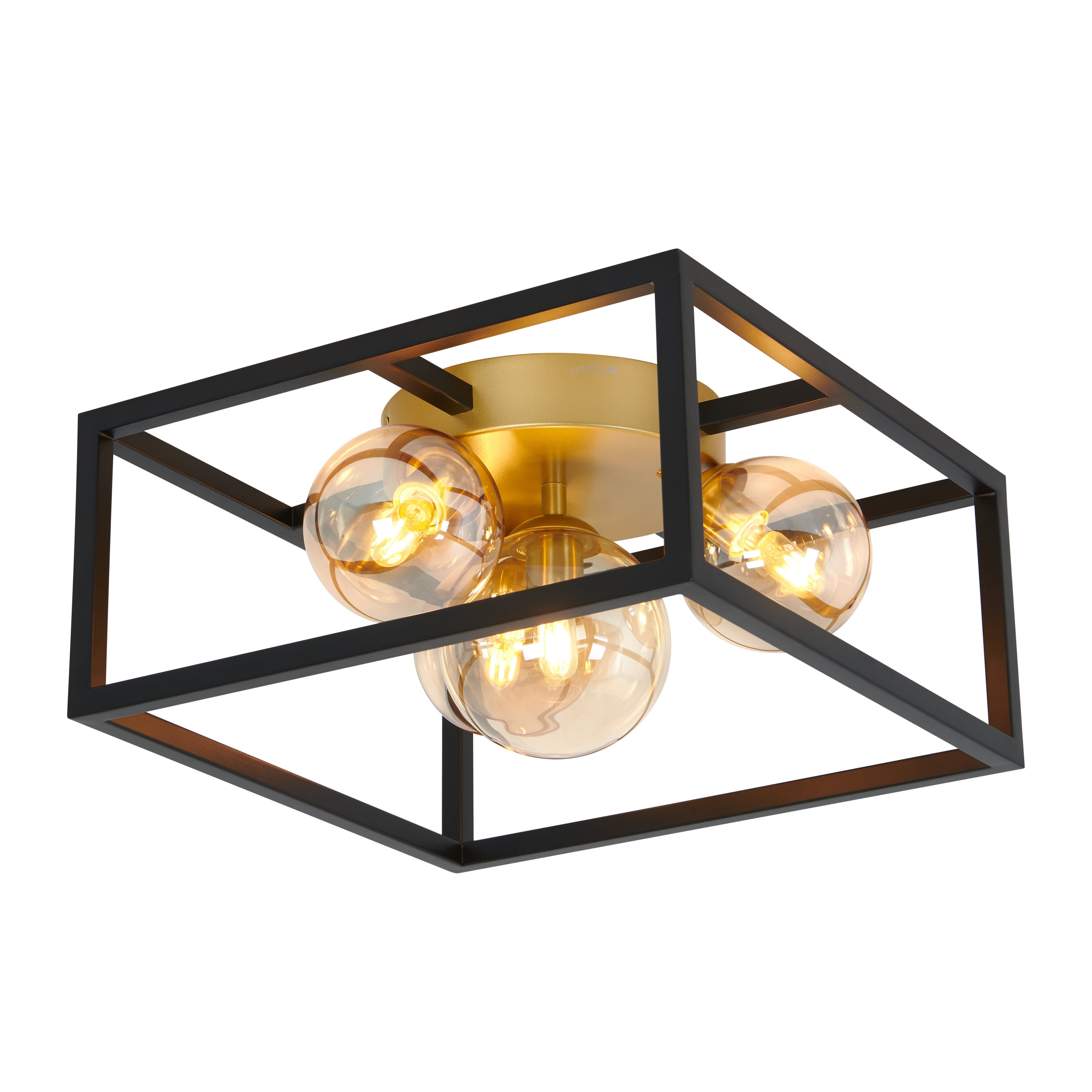 Artika Griffintown 1 Ceiling Light Geometric Flush Mount Black and Gold