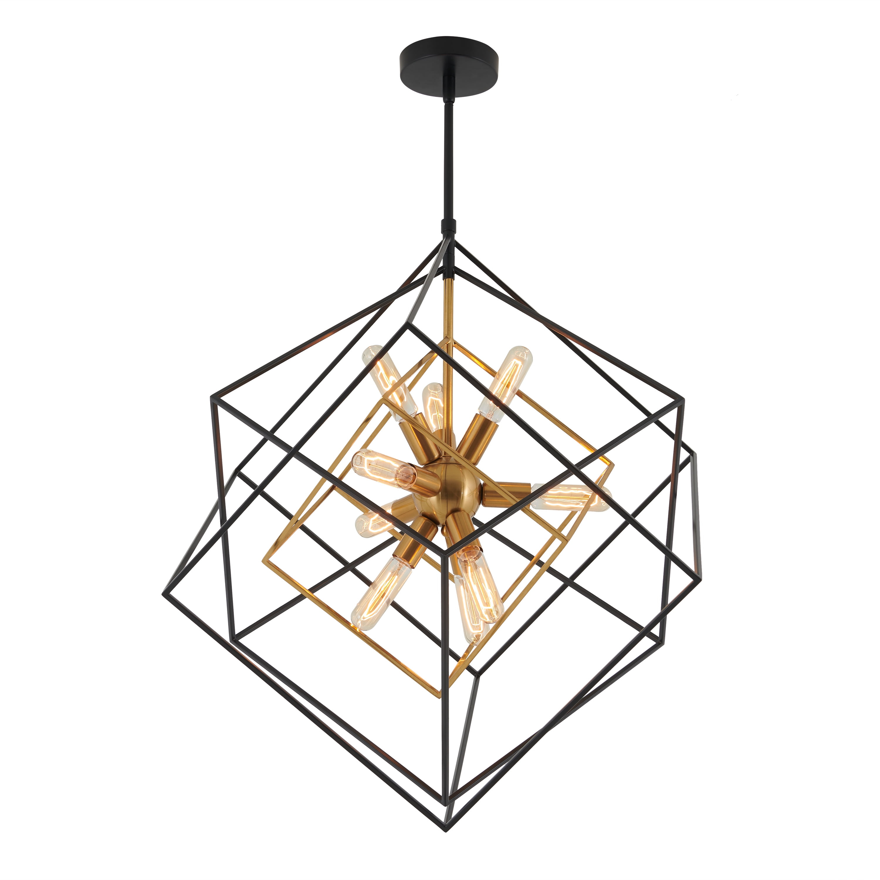 Artika Imperium 9 Light Geometric Chandelier Modern Mid Century Black & Gold