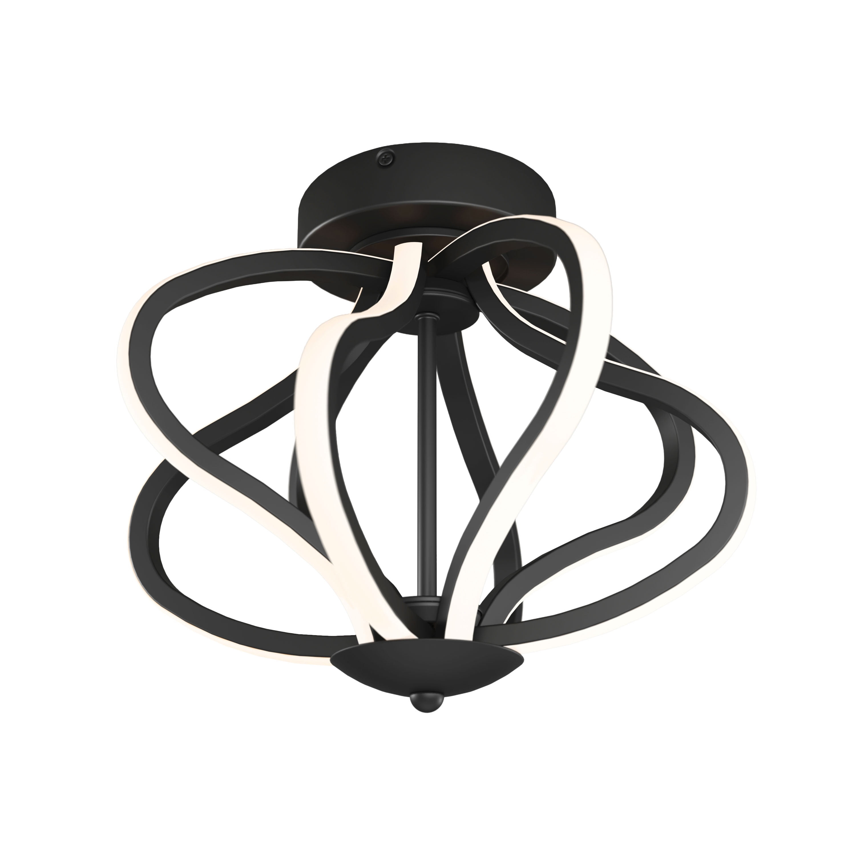 Artika Meridian Modern 1 Light Integrated LED Flush Mount Light Fixture in Black