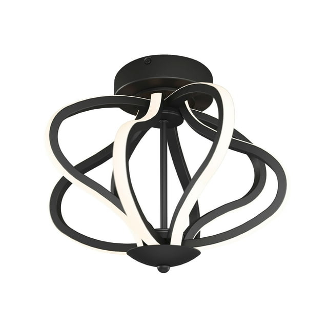 Artika Meridian Modern 1 Light Integrated LED Flush Mount Light Fixture in Black