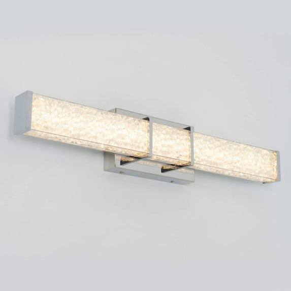 Artika Riviera 27 in. 1-Light Chrome Modern Integrated LED Vanity Light Bar for Bathroom with Crystals