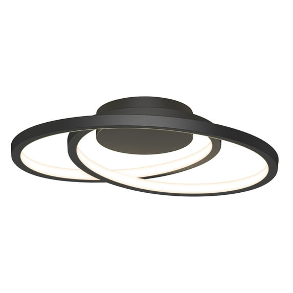 HTYSUPPLY Salto 15W LED Modern Swirl Flush Mount Ceiling Light Fixture, Matte Black - Ideal for Bedroom, Hallway, Kitchen - 700 Lumens, 2700-3300-4500 Kelvin, No Bulb Required