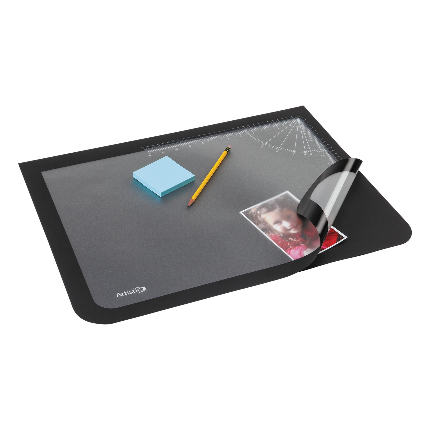 Artistic Lift-top Pad Desktop Organizer With Clear Overlay, 22 X 17, Black
