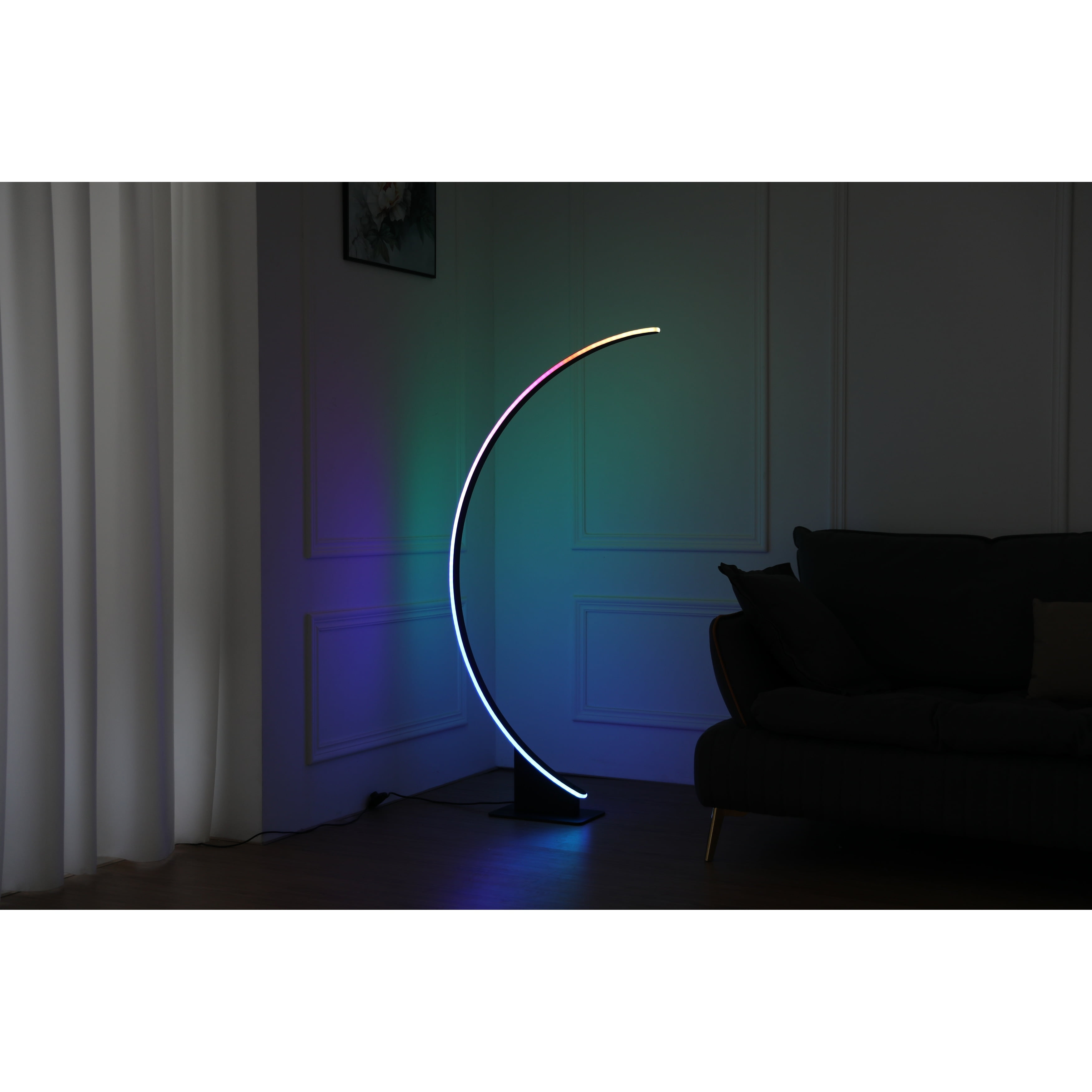 Artiva USA Half-Moon 56" Full-Arched Led Floor Lamp, Rgb Party/Mood Light - 56