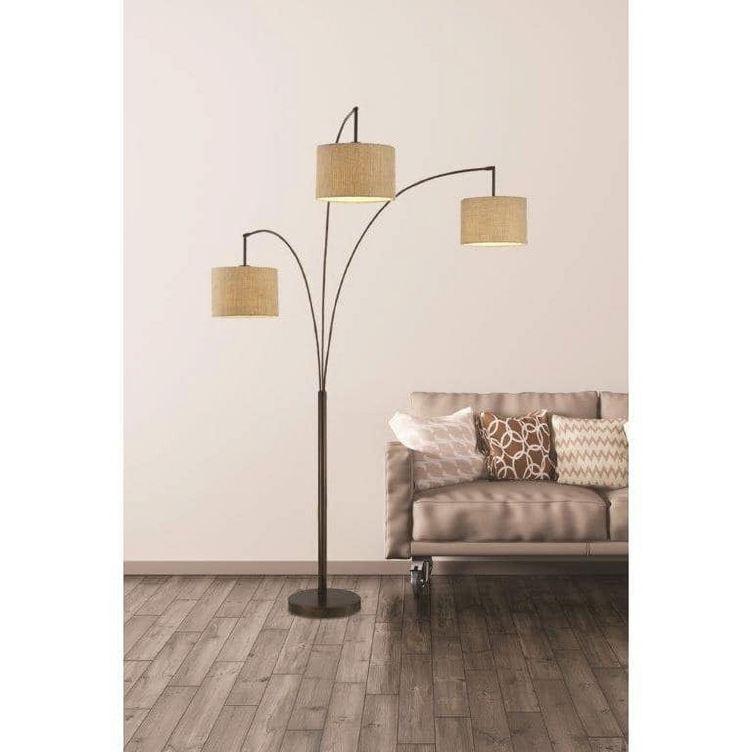 Artiva  USA Lumiere Modern Antique Bronze LED 80-inch 3-arched Floor Lamp with Dimmer