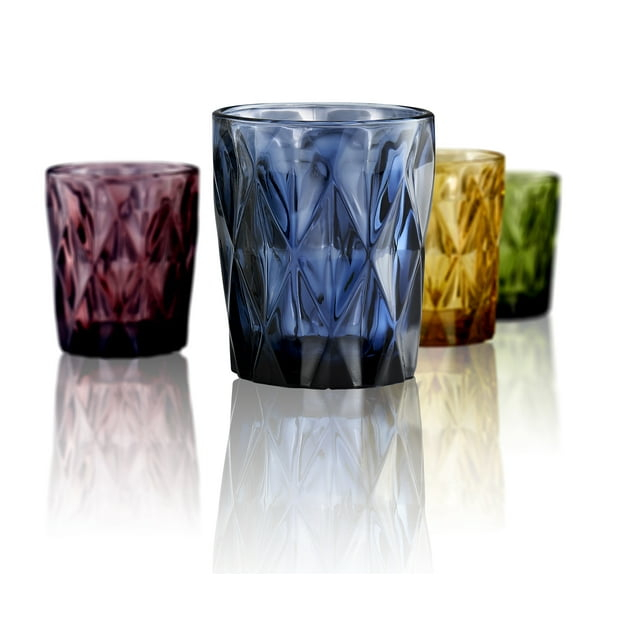 Artland Highgate Dof 10Oz, S/4 Assorted Color (Blue, Green, Purple, Amber), Gb