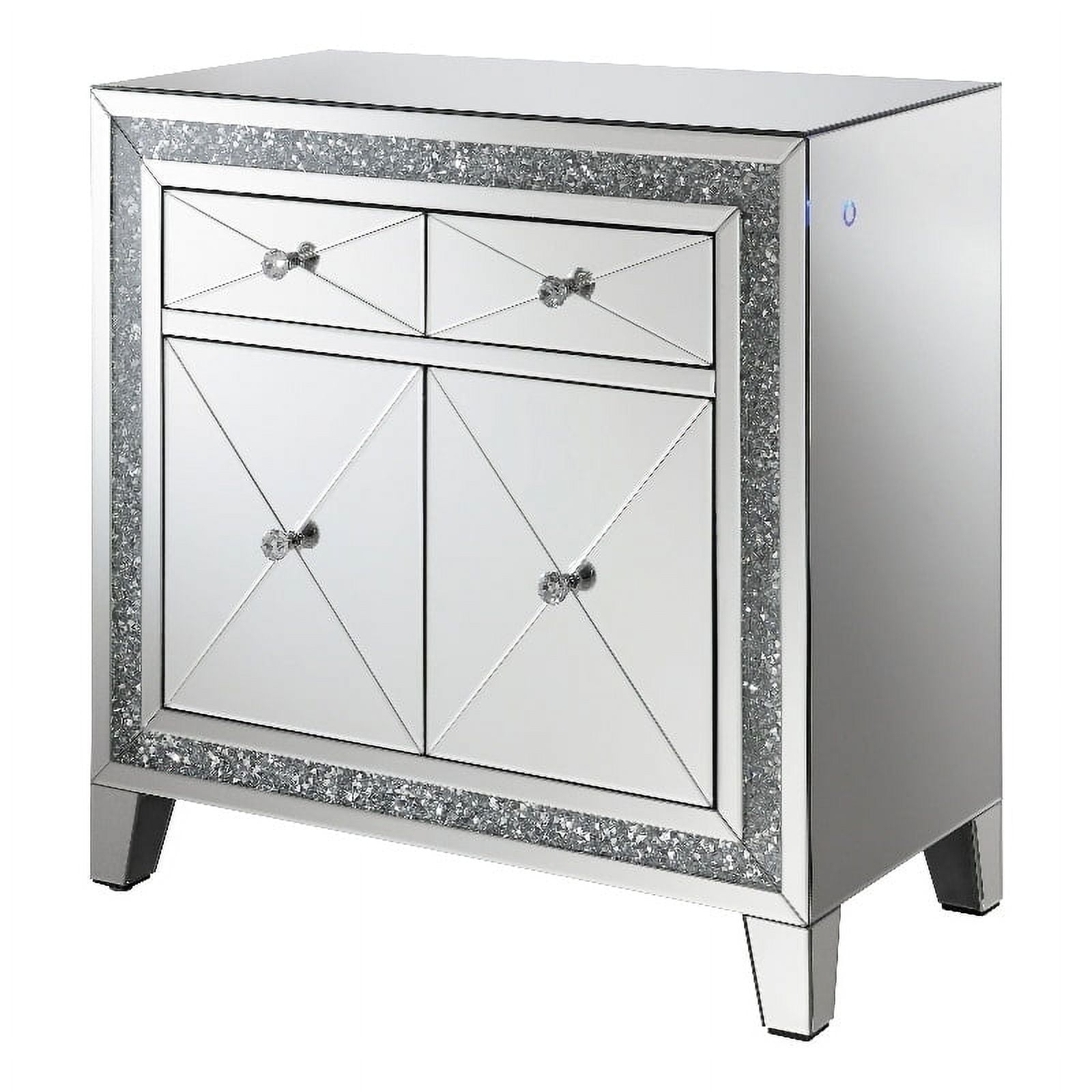 Arwen 2-drawer Accent Cabinet Clear Mirror with LED Lighting
