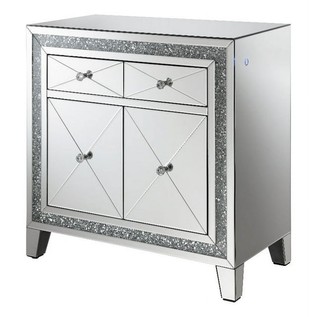 Arwen 2-drawer Accent Cabinet Clear Mirror with LED Lighting