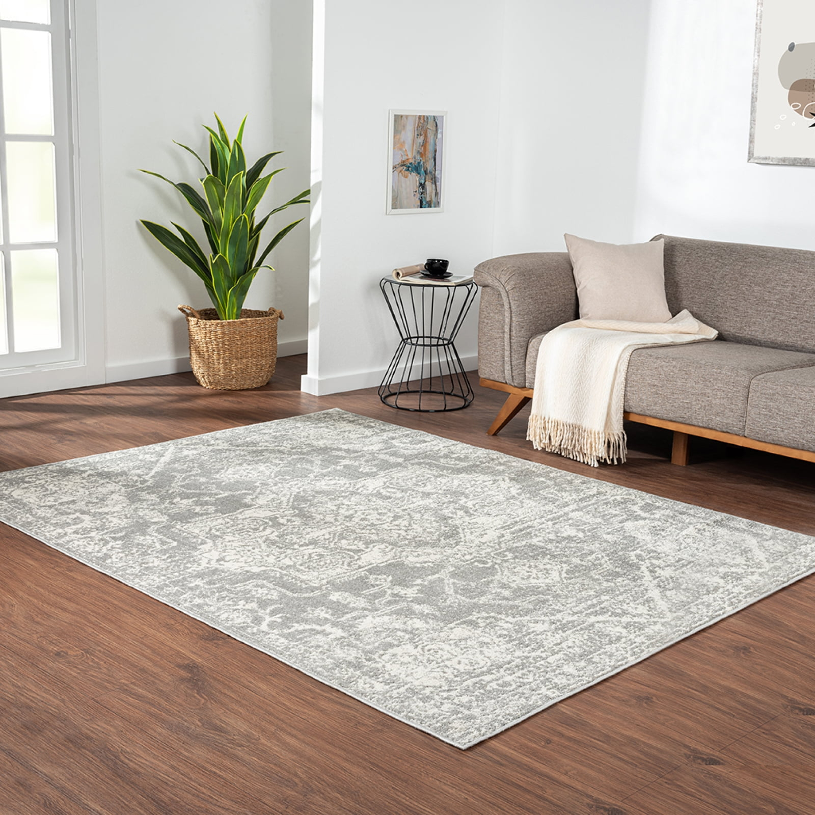 Asher Distressed Medallion Woven Area Rug 98011