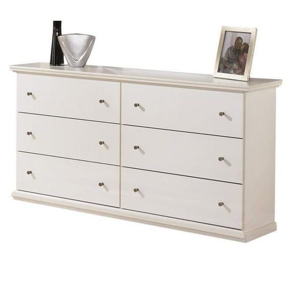 Ashley Furniture Bostwick Shoals 6 Drawer Wood Double Dresser in White