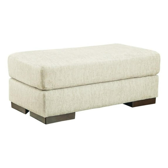 Ashley Furniture Caretti Fabric Ottoman in Beige & Brown Finish