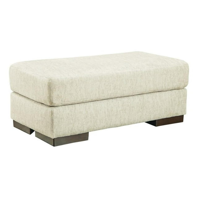 Ashley Furniture Caretti Fabric Ottoman in Beige & Brown Finish