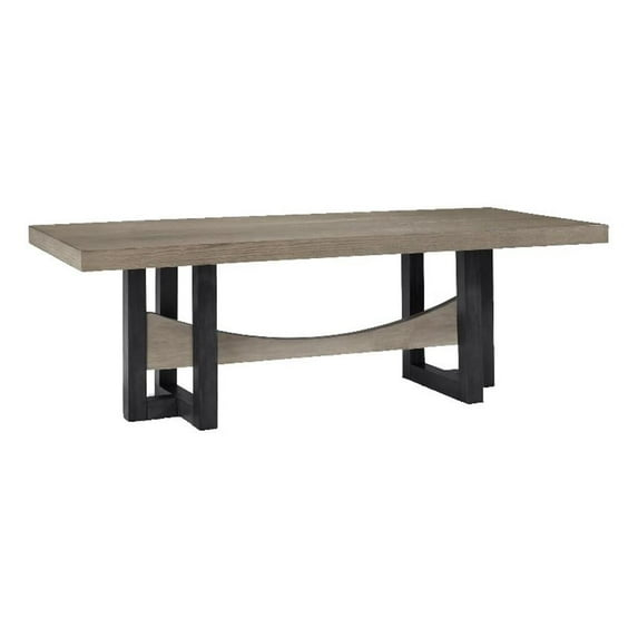 Ashley Furniture Foyland Rectangular Wood Dining Table in Grayish Brown/Black