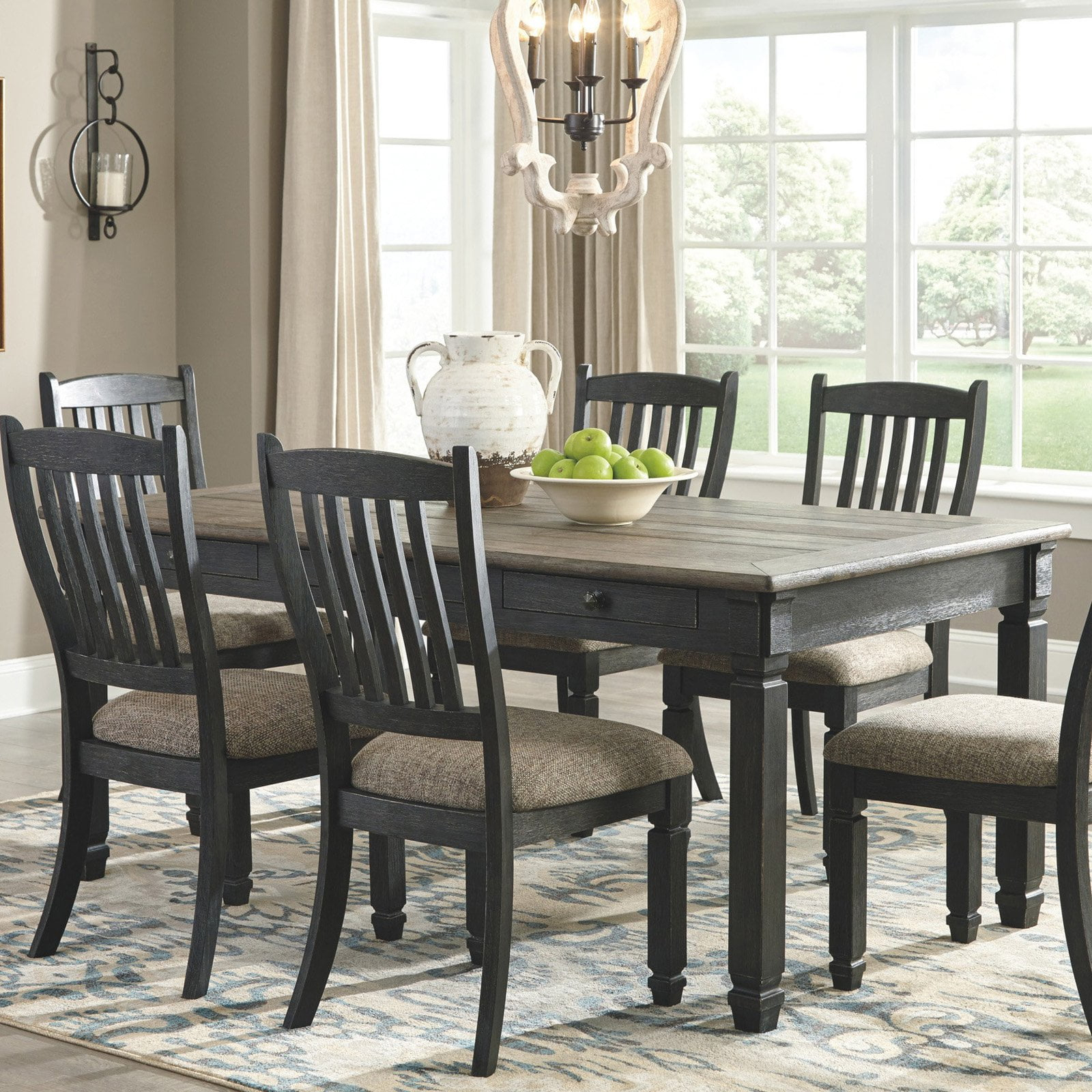 Signature Design by Ashley Tyler Creek Storage Dining Table in Black and Gray