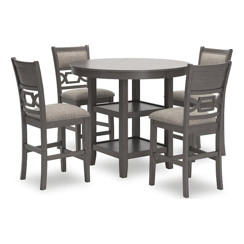 Ashley Furniture Wrenning Gray Counter Height Dining Table Set - Set of 5