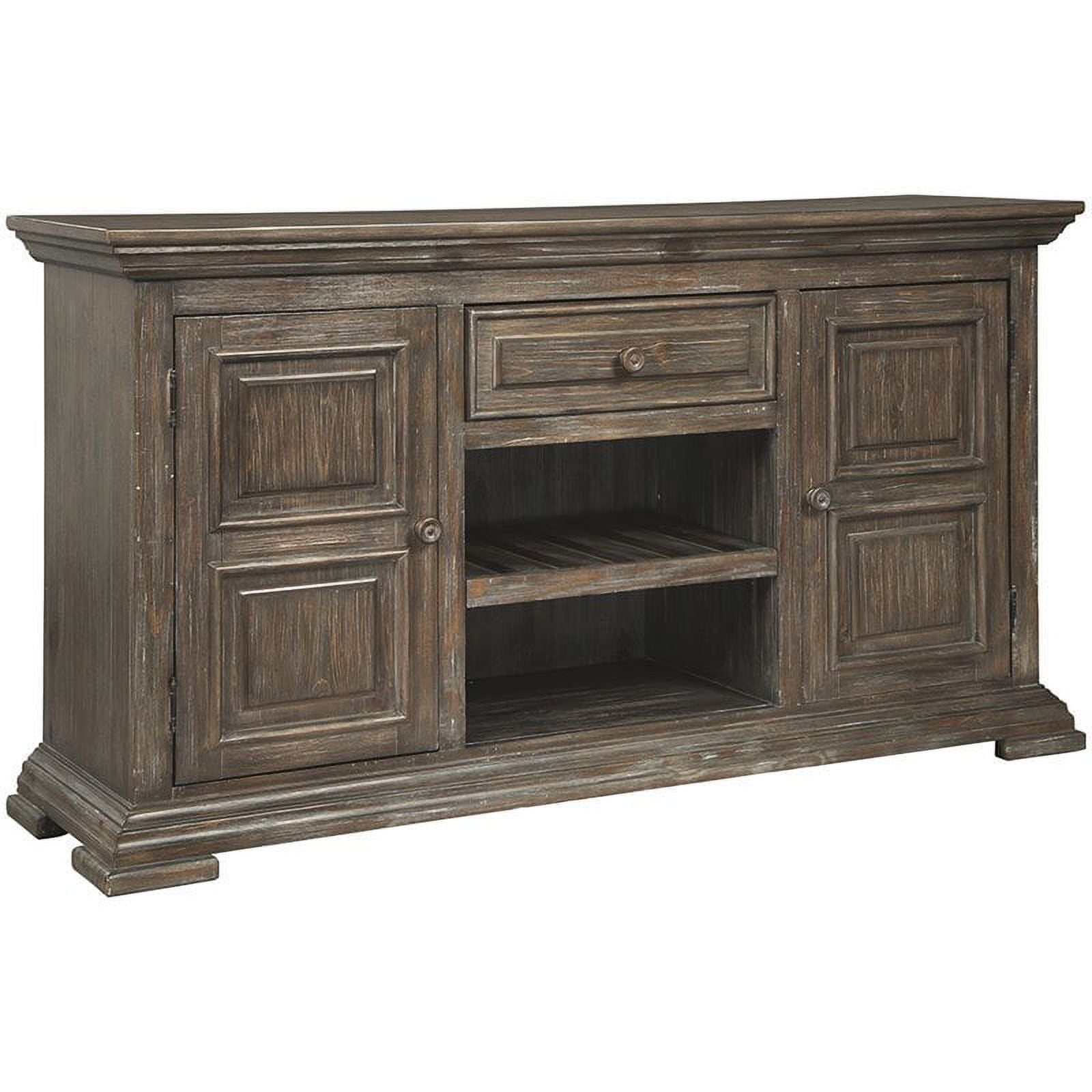 Ashley Furniture Wyndahl 2 Door Wine Rack Server in Rustic Brown