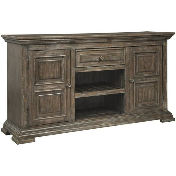 Ashley Furniture Wyndahl 2 Door Wine Rack Server in Rustic Brown