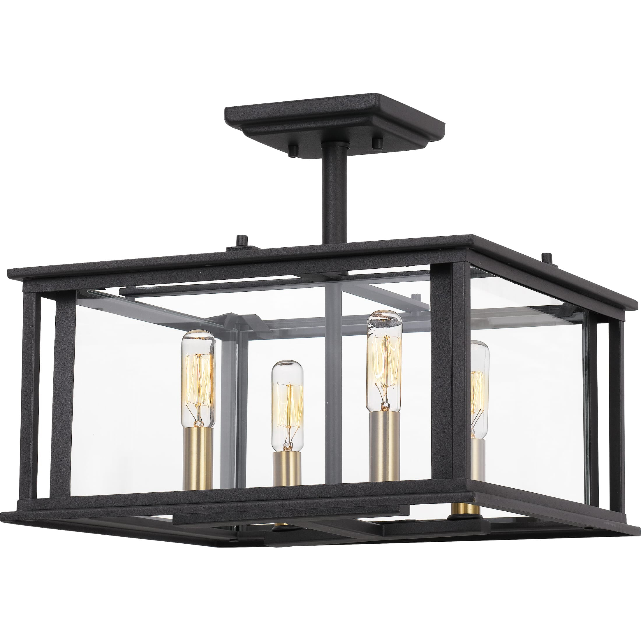 Ashley Harbour Transitional 4-Lights Semi Flush Mount Lights, Black