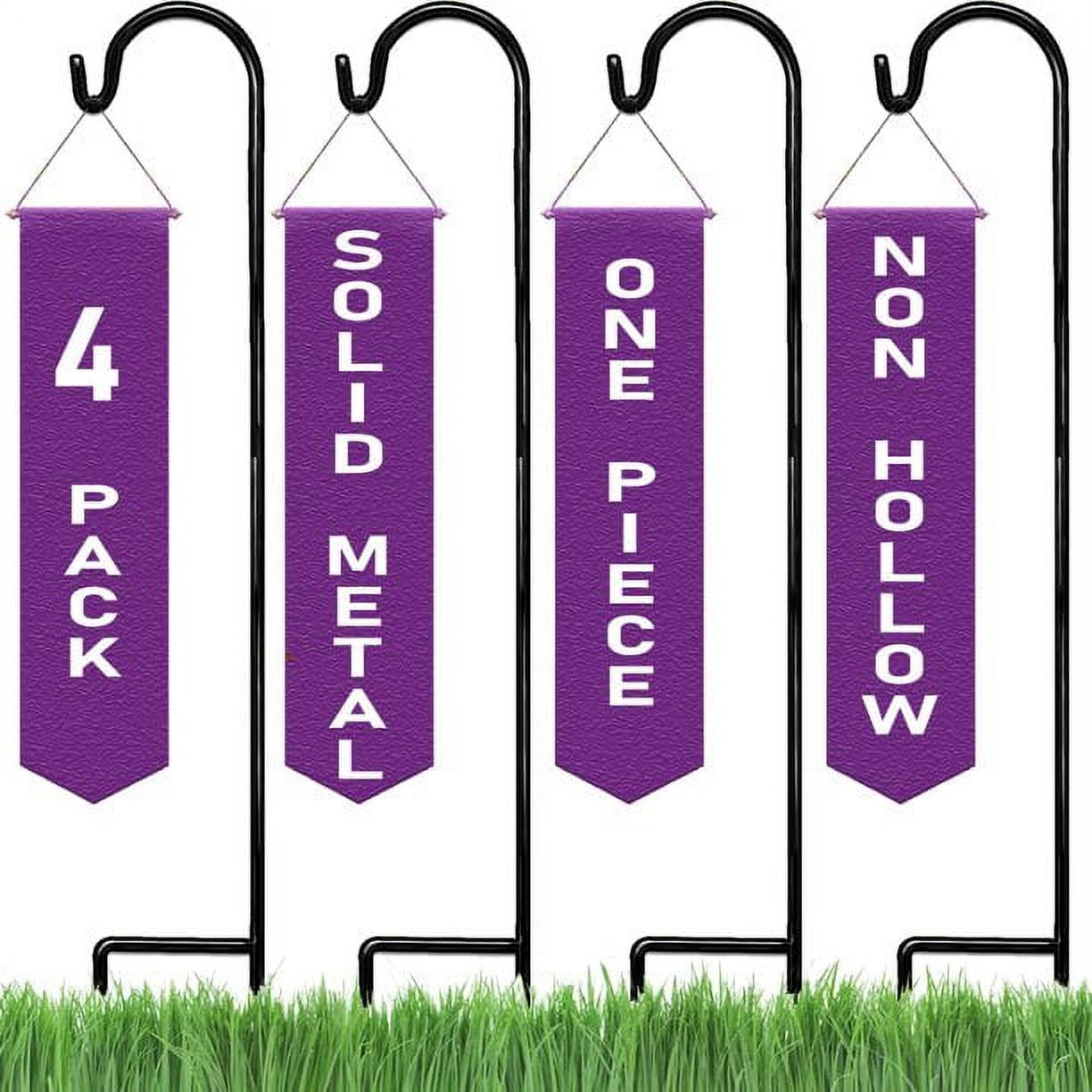 Ashman Online, Shepherd Hook 48 inch 10MM Thick, Super Strong, Rust Resistant Steel Hook, Black Color, Ideal for Use at Weddings, Hanging Plant Baskets 4Pack