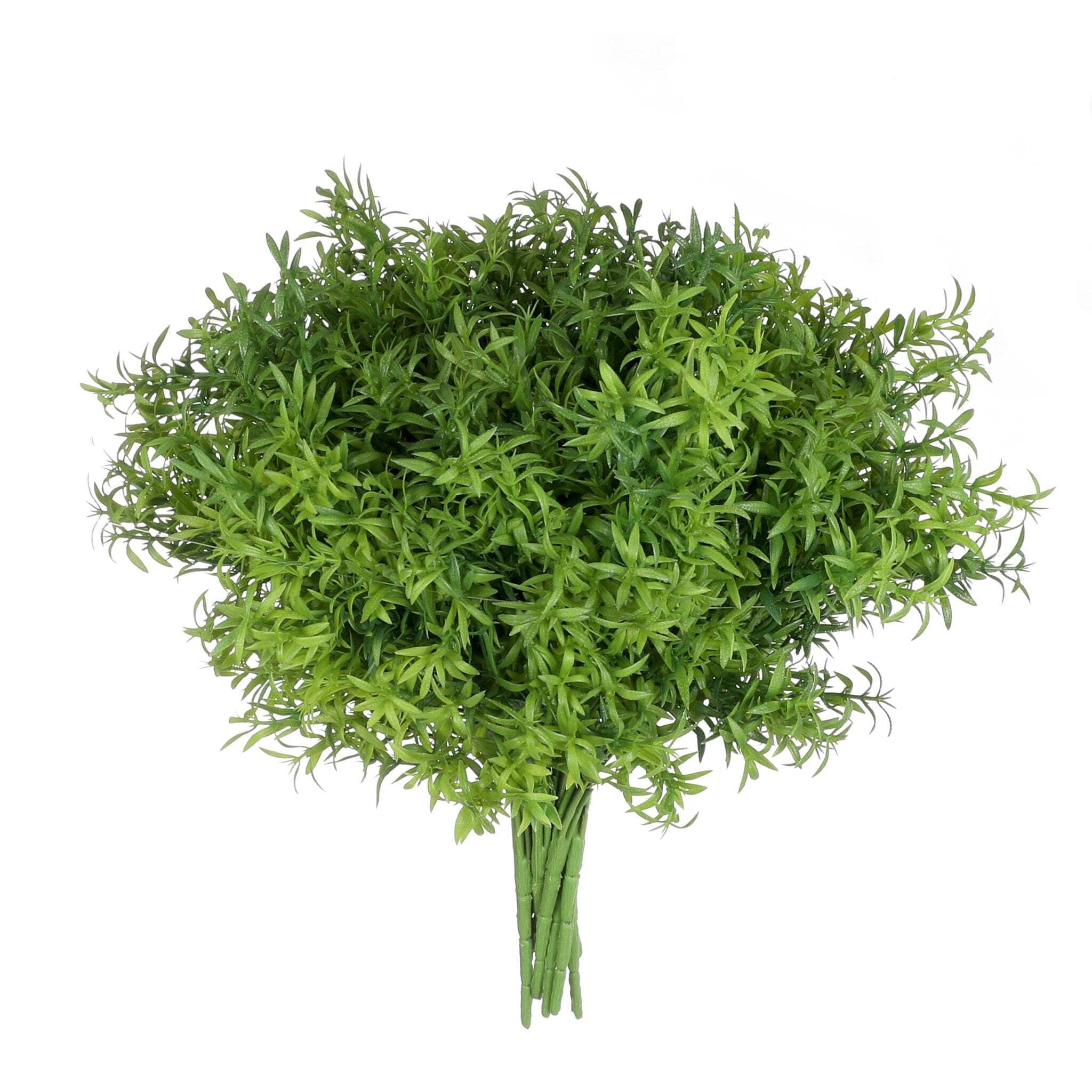 Asparagus Artificial Plants Real Touch Plastic Bush Greenery Faux Shrubs - 10pcs Bulk (Dark Green)