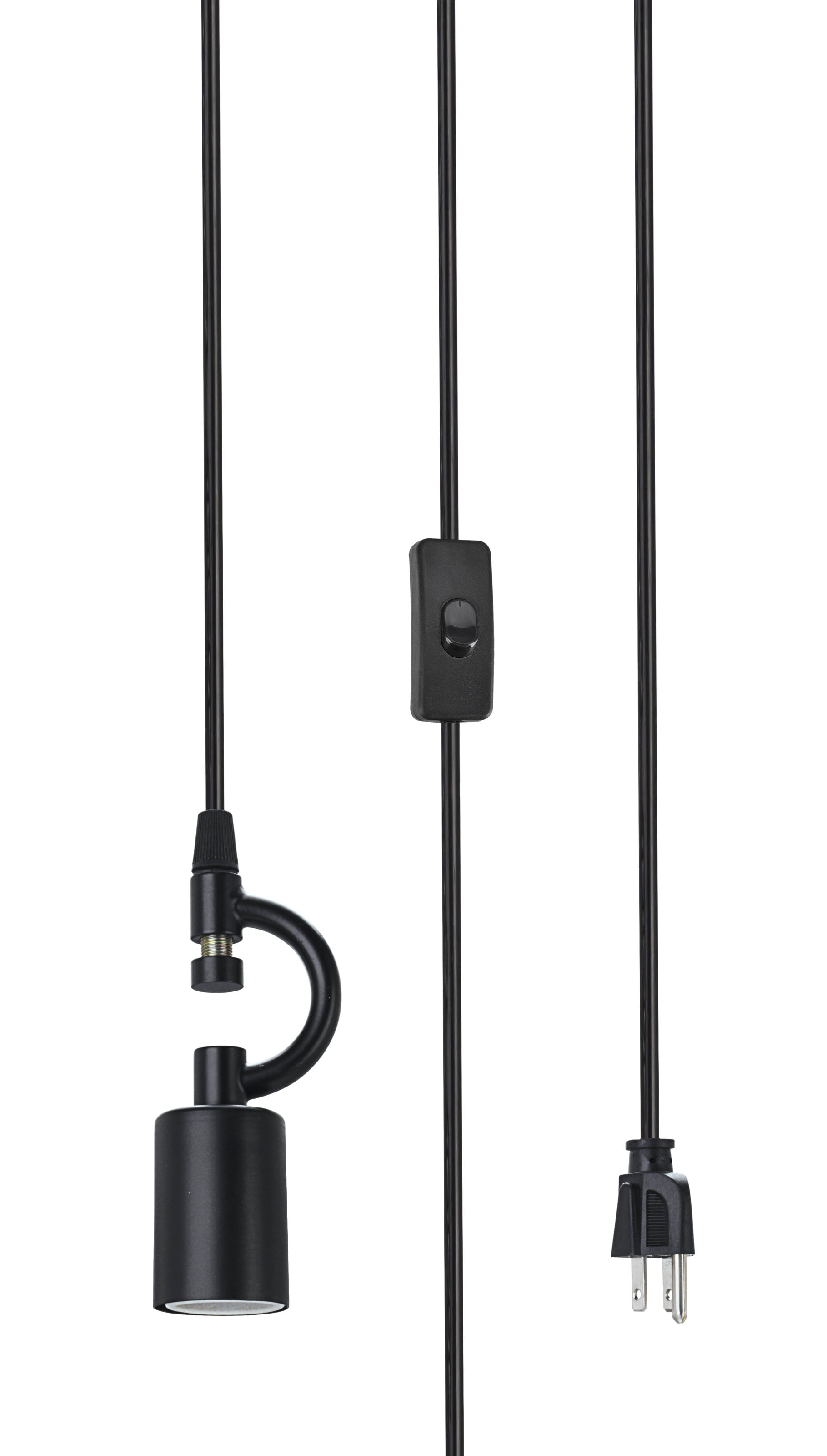 Aspen Creative 21043-1, One-Light Plug-In Swag Pendant Light Conversion Kit in Matte Black