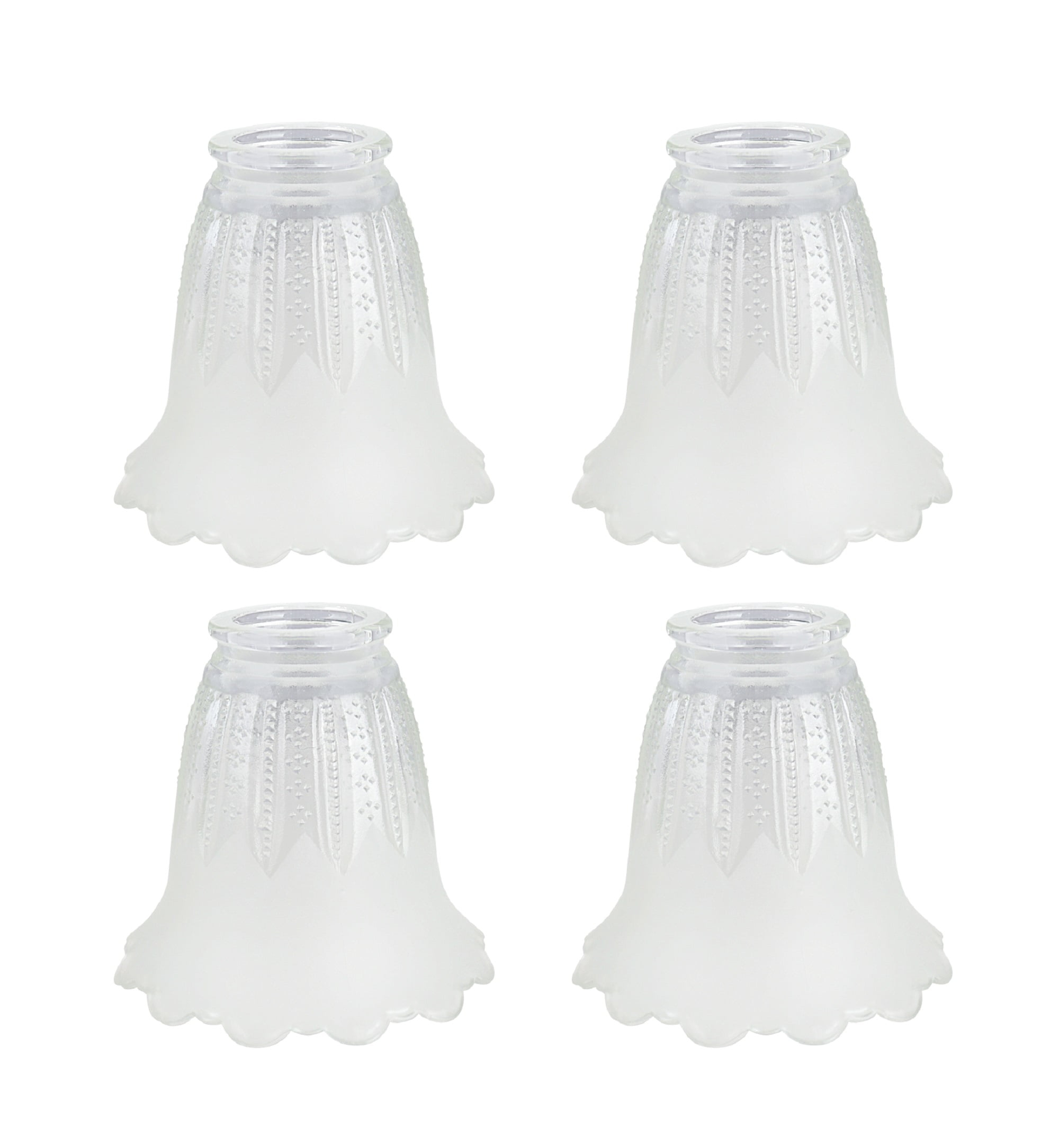 Aspen Creative 23078-4 Clear & Frosted Transitional Style Replacement Glass Shade, 2-1/8" Fitter Size, 4-1/2" high x 5" diameter, 4 Pack