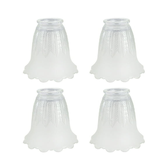 Aspen Creative 23078-4 Clear & Frosted Transitional Style Replacement Glass Shade, 2-1/8" Fitter Size, 4-1/2" high x 5" diameter, 4 Pack