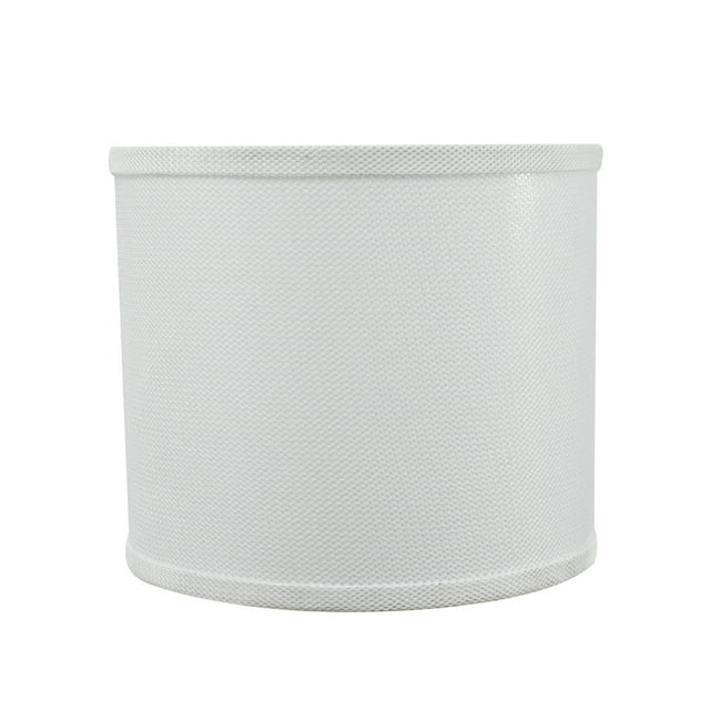 Aspen Creative 31101 Transitional Drum (Cylinder) Shaped Spider Construction Lamp Shade in White, 12" wide (12" x 12" x 10")