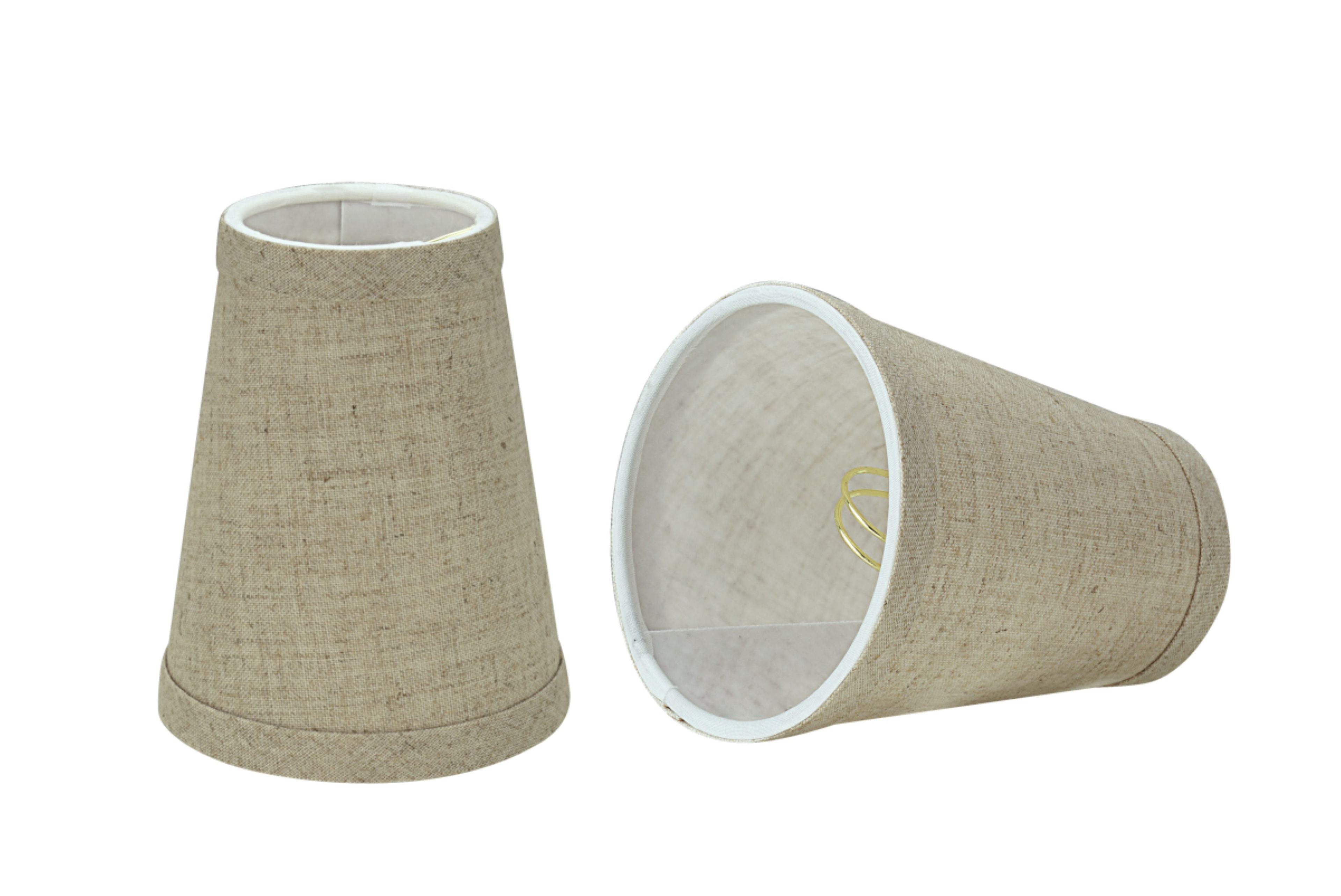 Aspen Creative 32665-2 Small Hardback Empire Shape Chandelier Clip-On Lamp Shade Set (2 Pack), Transitional Design in Beige, 4" bottom width (2 1/2" x 4" x 5" )