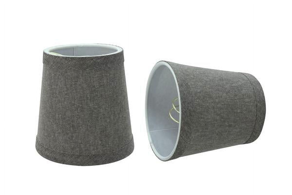 Aspen Creative 32716-2 Small Hardback Empire Shape Chandelier Clip-On Lamp Shade Set (2 Pack), Transitional Design in Grey, 4" bottom width (3" x 4" x 4")