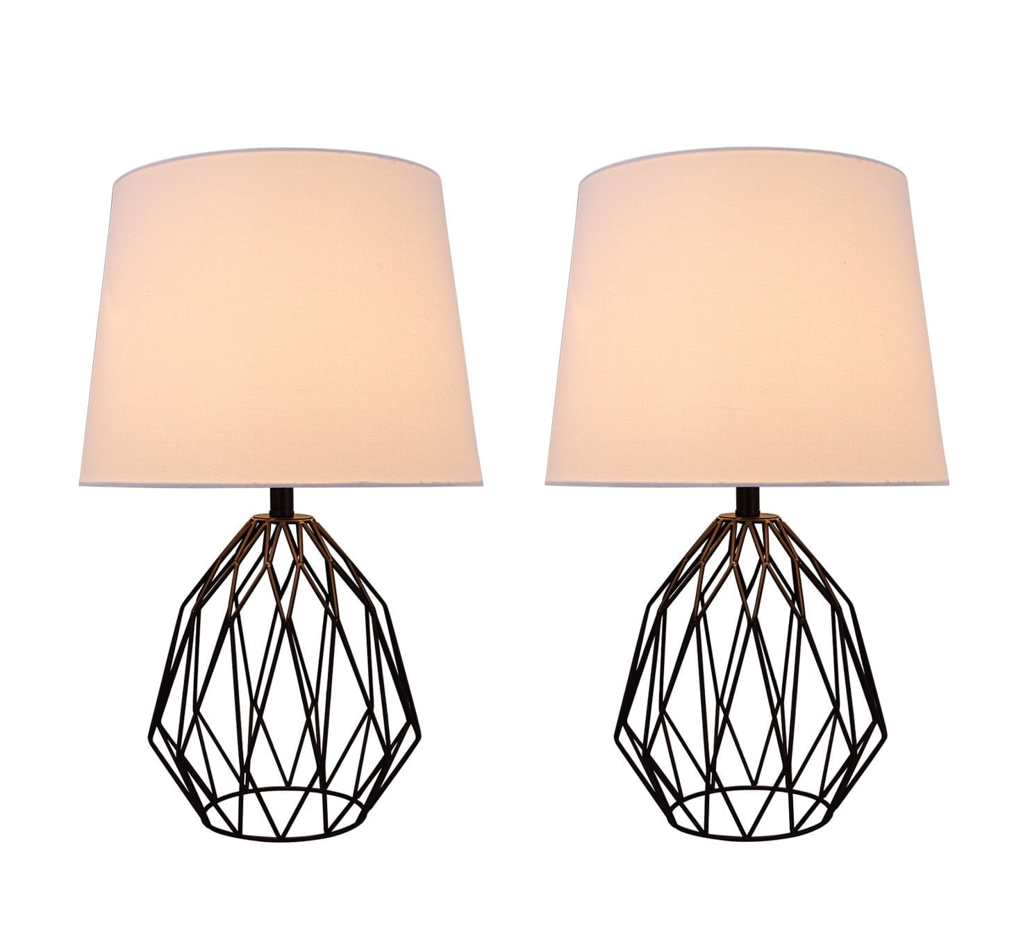 Aspen Creative 40158-12, 22" H Metal Wire Table Lamp in Matte Black with Empire Lamp Shade in Cream