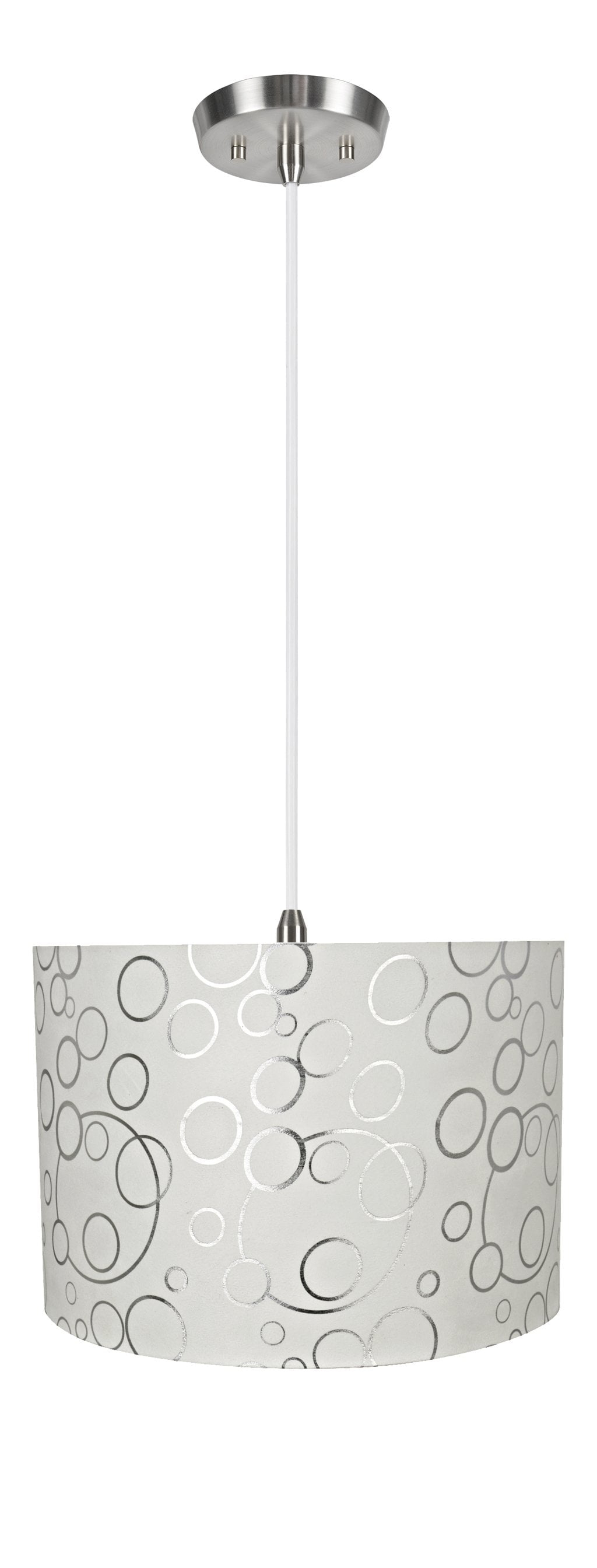 Aspen Creative 71163-11 Two-Light Hanging Pendant Ceiling Light with Transitional Drum Fabric Lamp Shade, White, 16" width