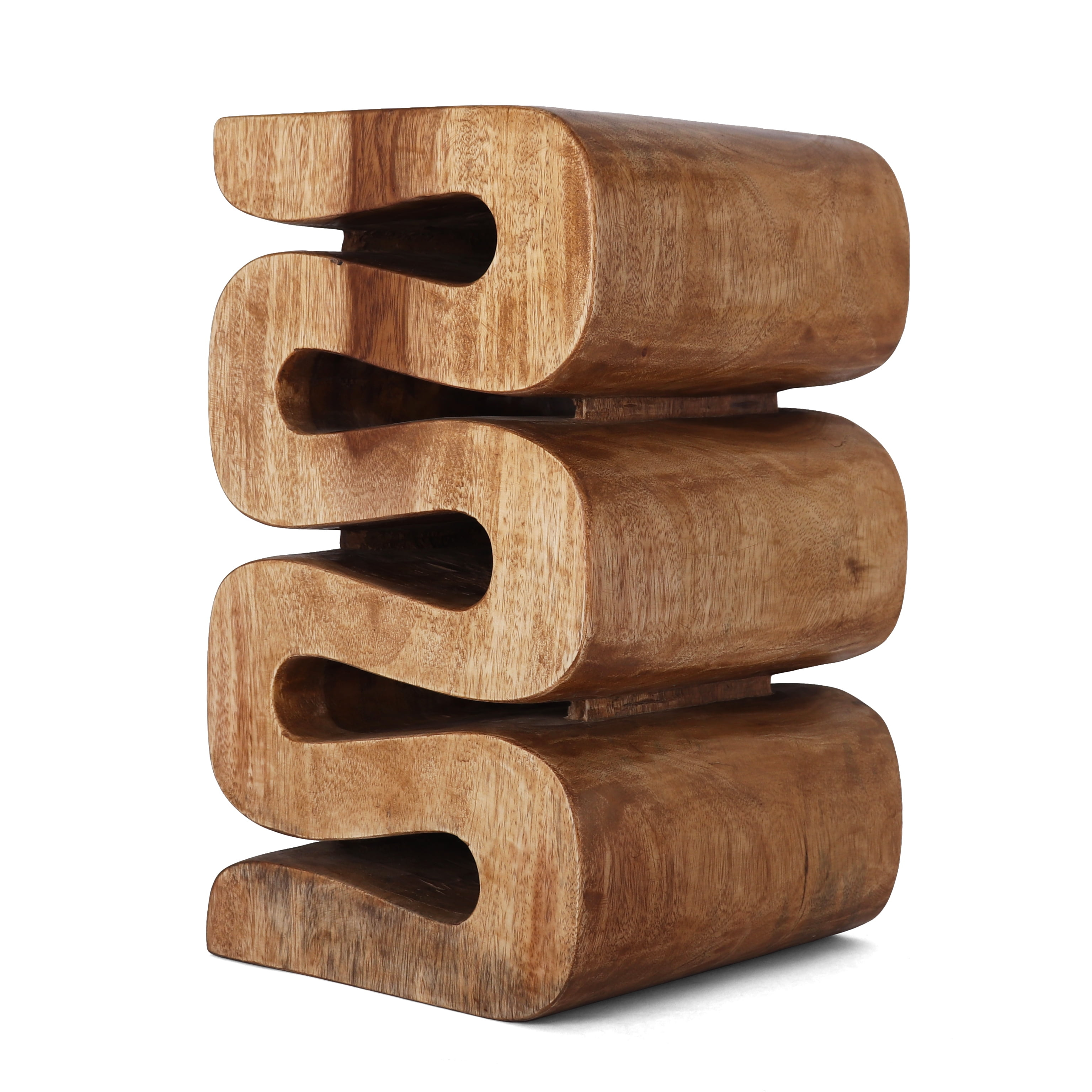 Rutledge & King Suar Wood Hand Carved End Table - Aspen