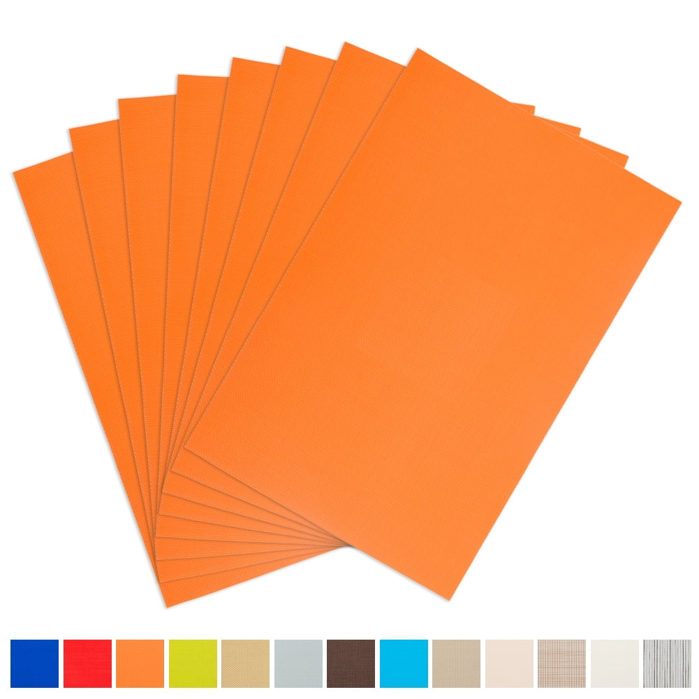 Aspire SET OF 8 Outdoor & Indoor Insulation Placemat, Solid Color-Orange