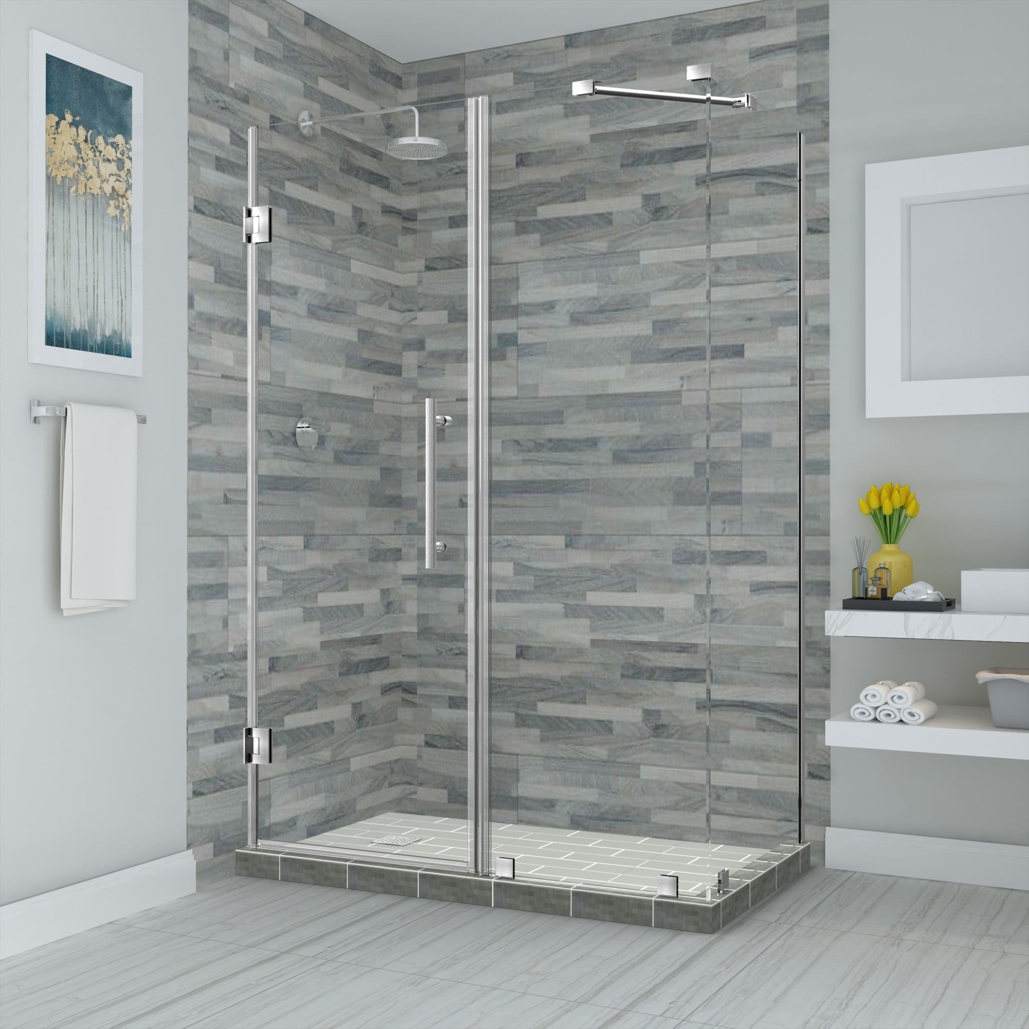 Aston Sen967ez-422830-10 Bromley 72" High X 42" Wide X 30" Deep Hinged Frameless Shower
