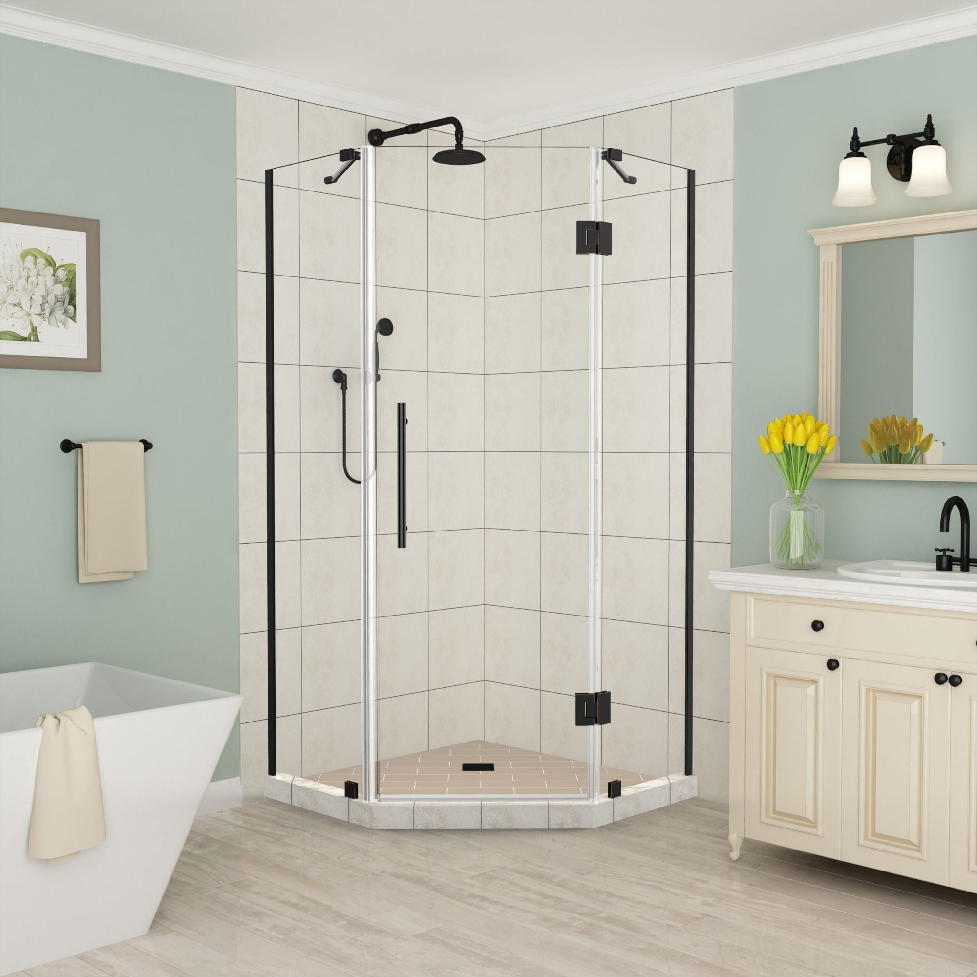 Aston Sen966ez-40-10 Merrick 72" High X 40" Wide X 40" Deep Hinged Frameless Shower