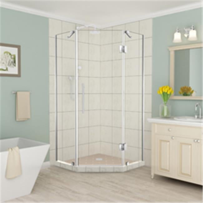 Aston SEN966EZ-SS-40-10 72 x 40 x 40 in. Merrick Frameless Neo-Angle Shower Enclosure, Stainless Steel