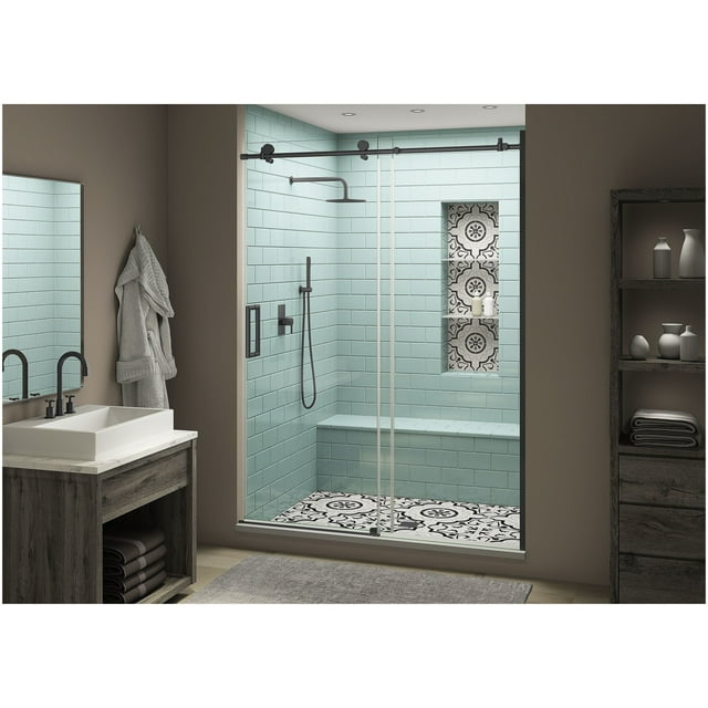Coraline XL 44" W x 80" H Single Sliding Frameless Shower Door