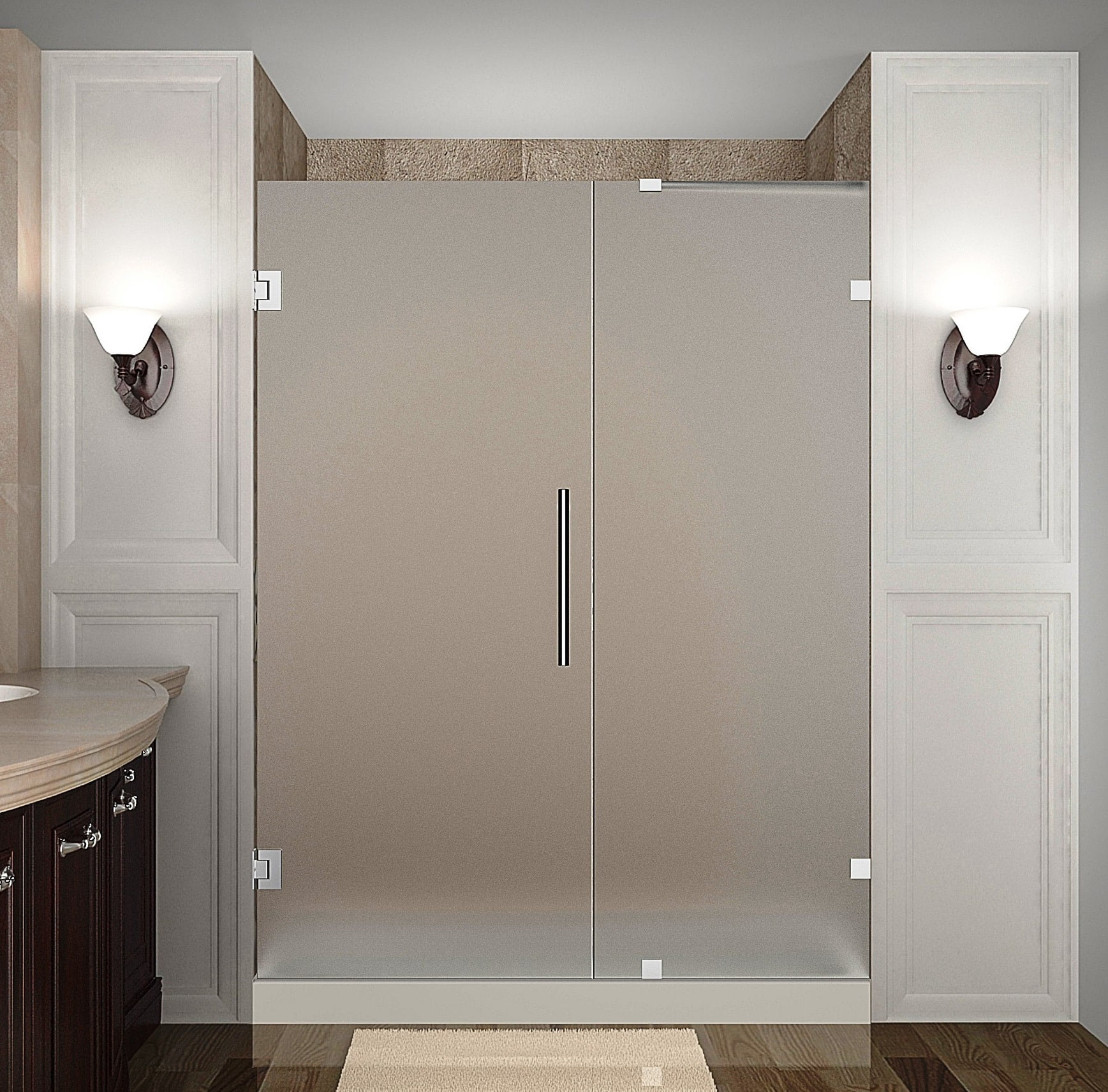 Aston Sdr985f-64-10 Nautis 64" Wide X 72" High Frameless Hinged Shower Door - Chrome